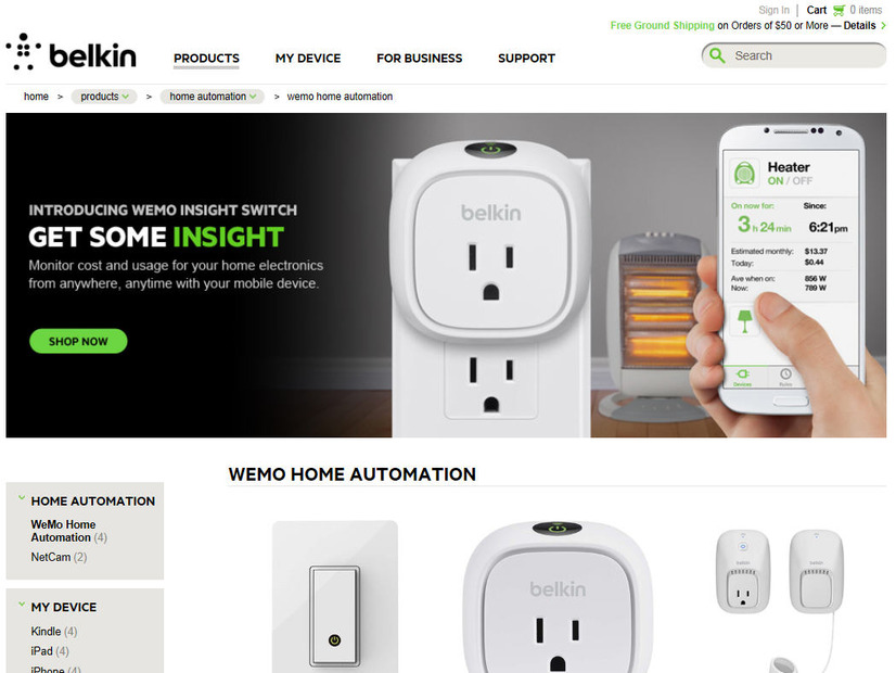 Belkin WeMo Home Automationのサイト