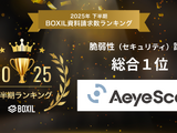 AeyeScan が「2025年下半期 BOXIL資料請求数ランキング」の脆弱性診断 総合部門で 1 位に選出 画像