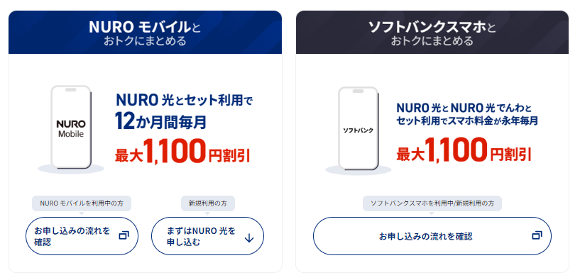 インターネット回線のおすすめ NURO光　セット割