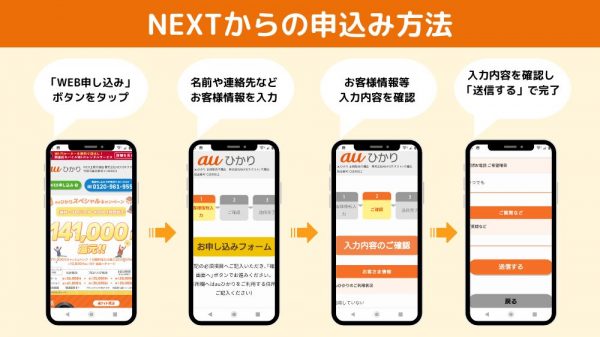 NEXT　auひかり　申し込み方法