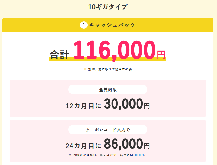 ビッグローブ光 キャッシュバック